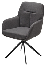 Стул М-City DISAUR Мон (Mon) поворотный на поворотный на 360 градусов, Серый Family-022, ткань, Черный