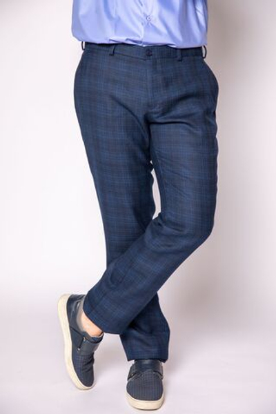 Брюки мужские для мальчика мальчиковые хулиганы узкие зауженные молодёжные стильные полуклассика кэжуал осенние весенние летние зимние демисезонные синие клетка 46 S М M 28 29 размер 170 176 182 188