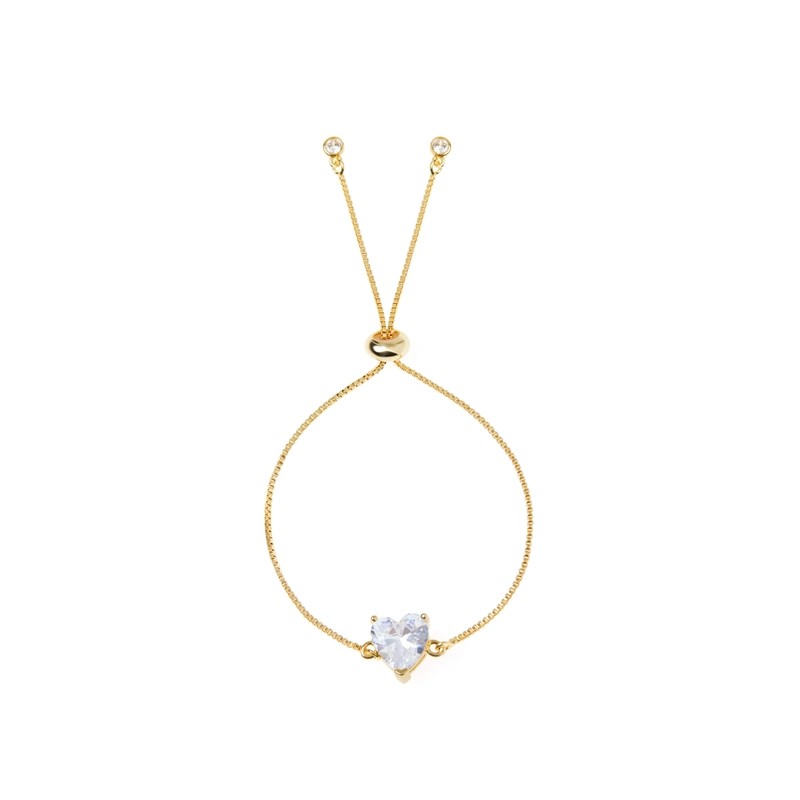 Браслет Белое Сердце – Золото