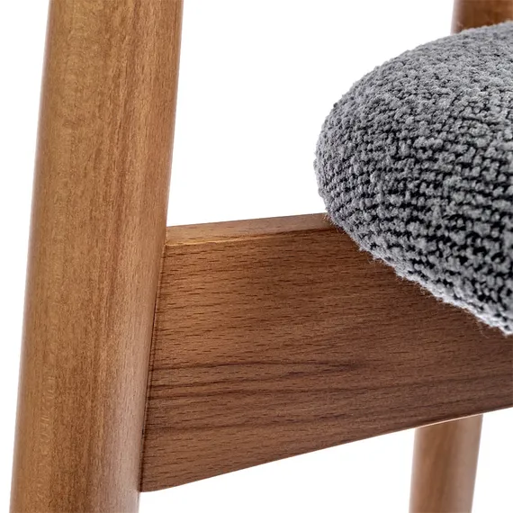 Полубарный стул Mod, орех, тёмно-серое букле