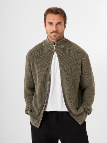 Хлопковый джемпер на молнии QWE в цвете хаки