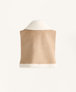 Oysho Жилет с высоким воротником, бежевый