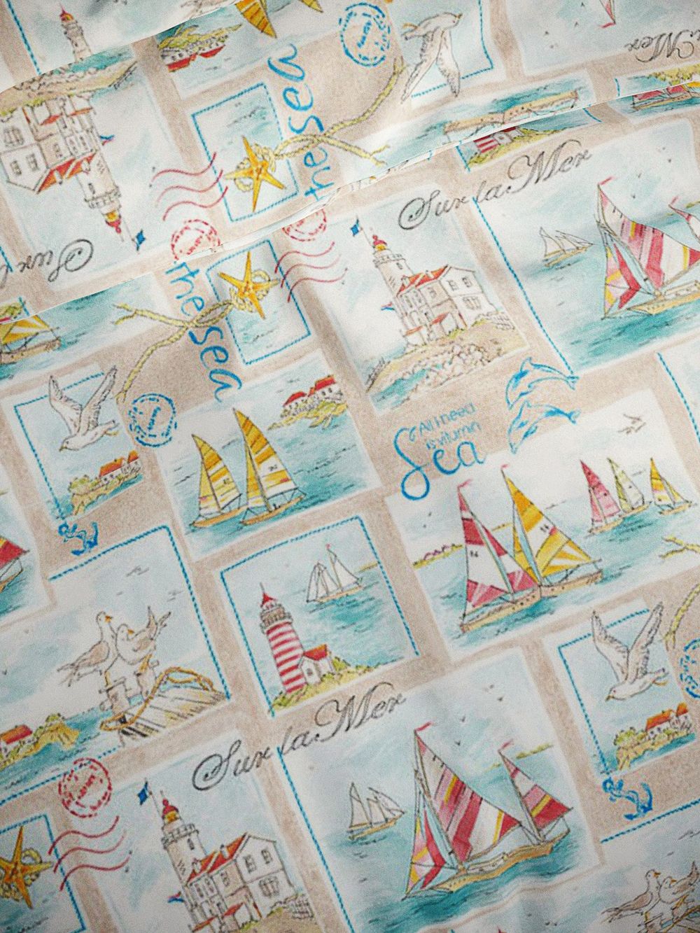 Простынь на резинке перкаль Сказка "Витамин Sea" 180x200 см