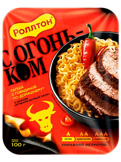 Лапша Роллтон Говядина по-домашнему Дико острая 100 г