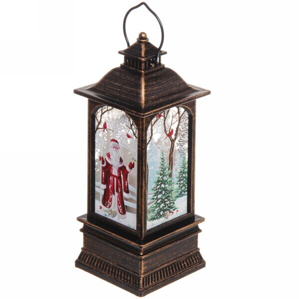 Сувенир с подсветкой «Фонарь с сказочным Дедом Морозм» 5.5*5.5*12.5 см (3хAG13)