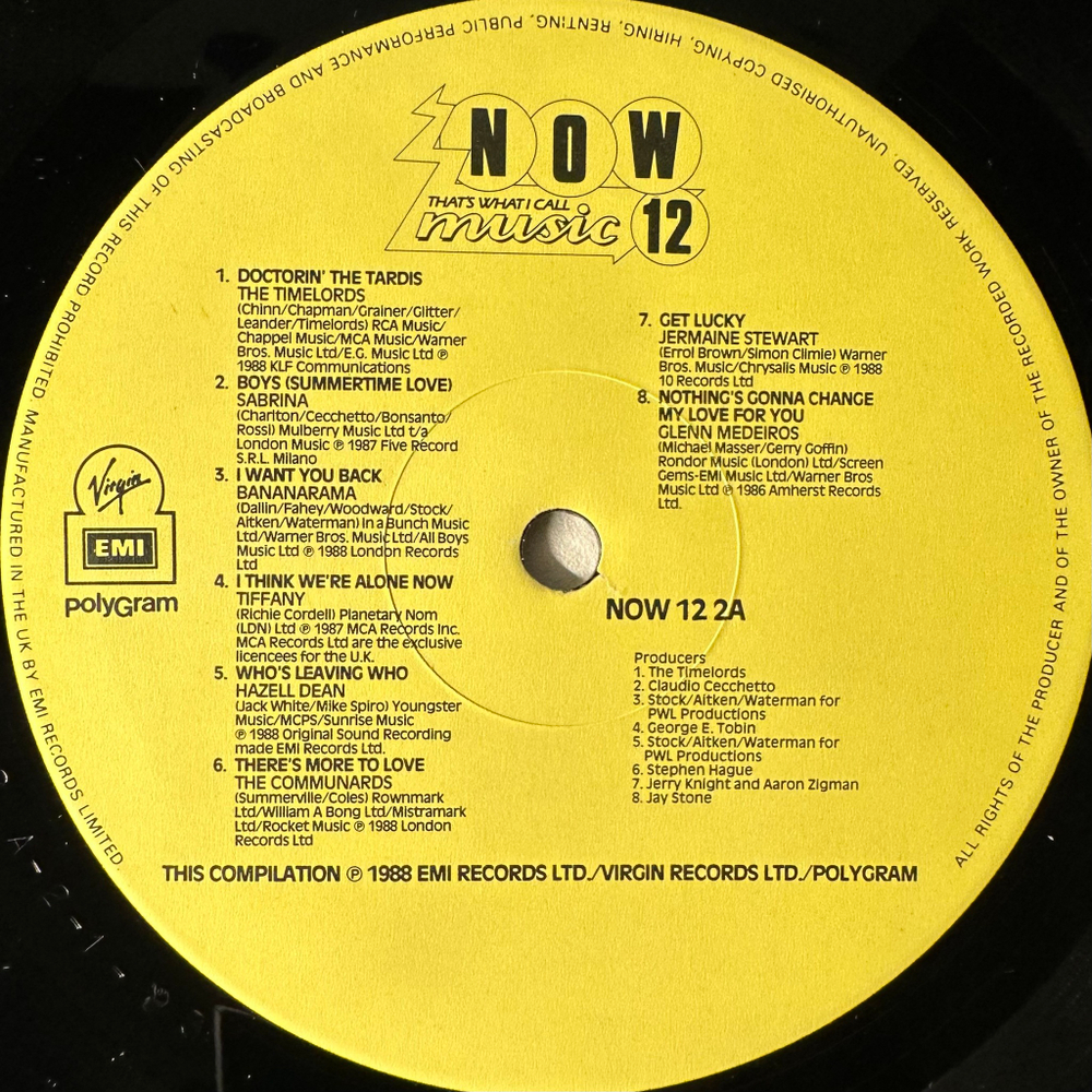Сборник Now That's What I Call Music 12 2LP (Англия 1988г.)