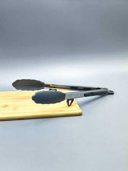 Щипцы силиконовые 30,5 см. Kamille КМ 7512 с ручками из нержавеющей стали