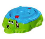 Песочница Собачка с крышкой 432 зеленый/голубой (Sheffilton KIDS)