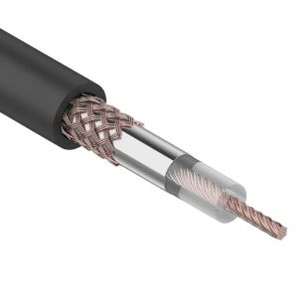 Кабель коаксиальный RG-58 A/U, 50 Ом, Cu/Al/Cu, 64%, 100м, OUTDOOR, черный REXANT