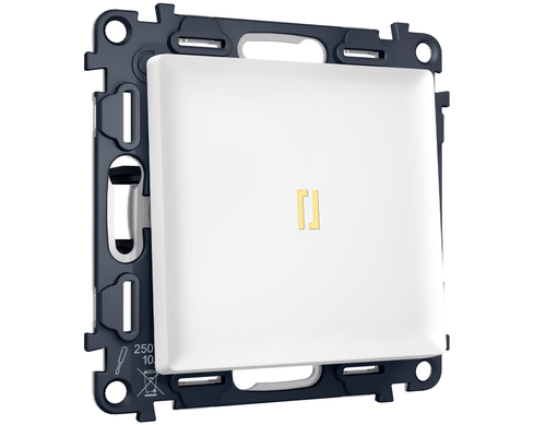 MA122050 Комплект механизма 1-кл выключателя с самовозвратом с подсветкой 3200K ALFA Белый матовый QUANT (AP1220, VM113, G11Y)