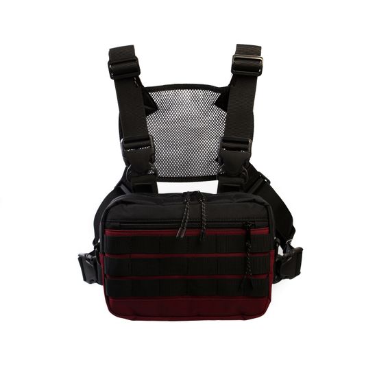 Сумка ТАЙНА нагрудная таслан бордо/черная