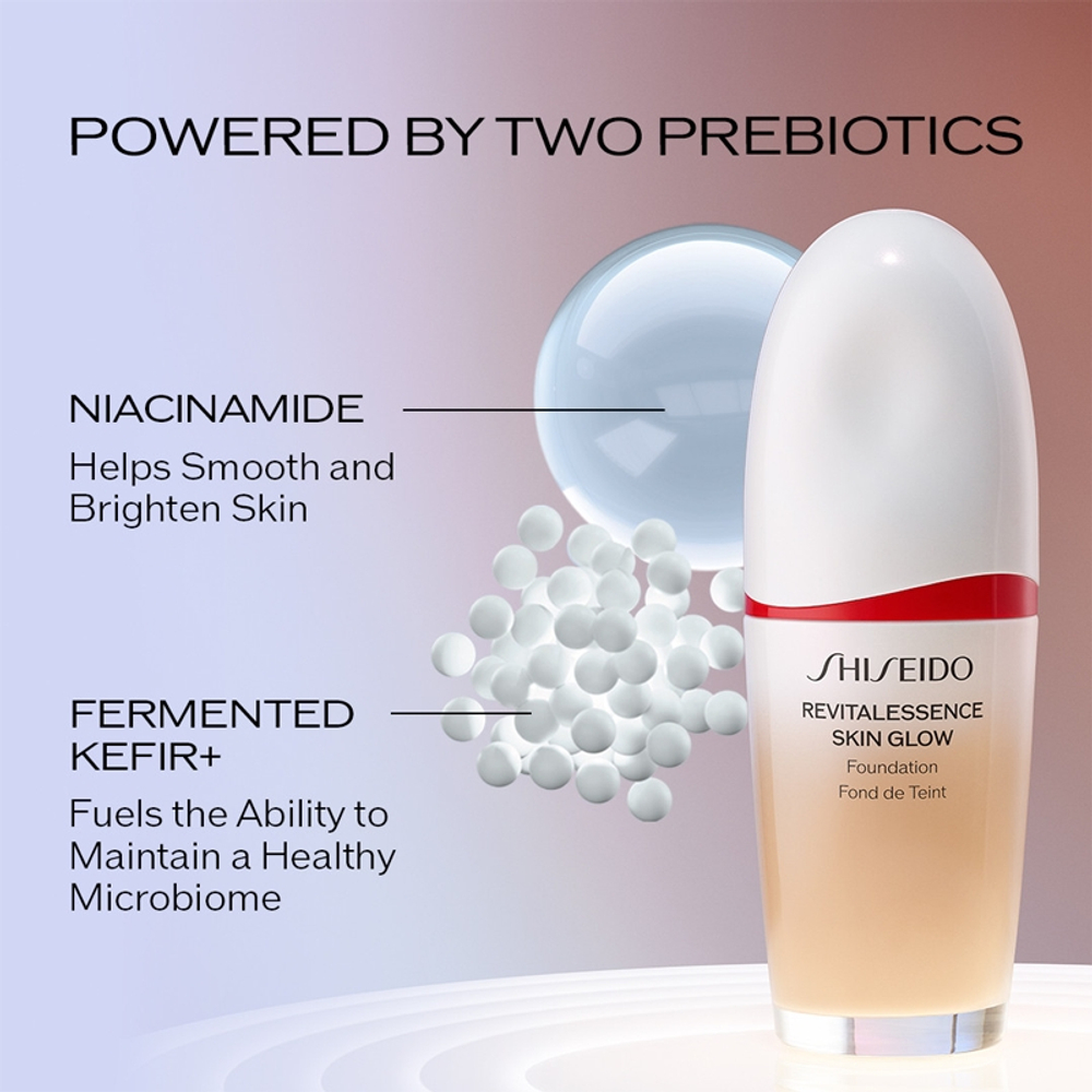 Shiseido Revitalessence Skin Glow Foundation - Легкое тональное средство с эффектом сияния SPF 30 оттенок Birch, 30 ml