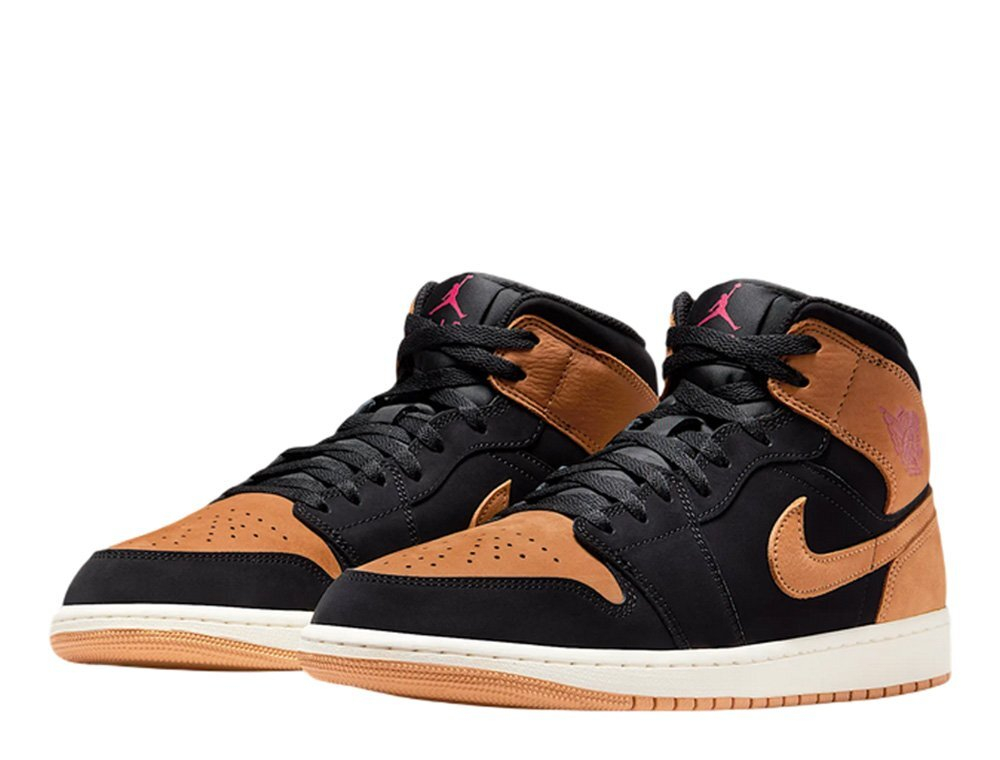 Баскетбольные кроссовки Air Jordan 1 Mid SE Black/Orange Shoes