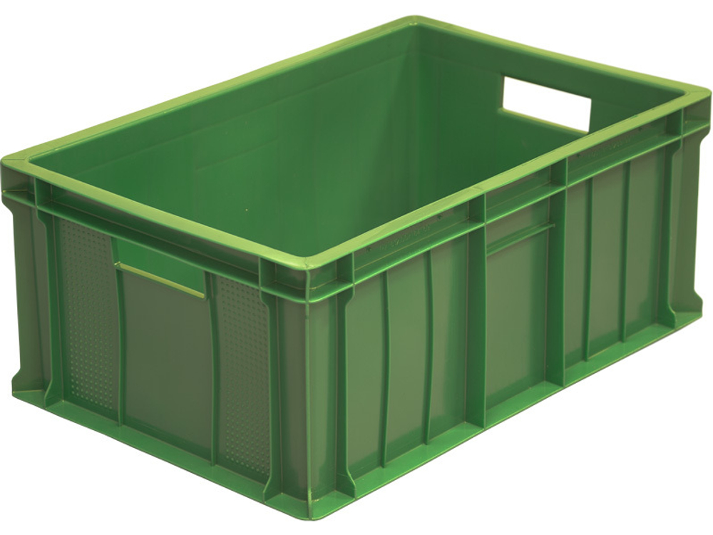 Ящик сплошной 600×400×250 мм, объем 46 л., арт.: 204, зелёный, код: 01095