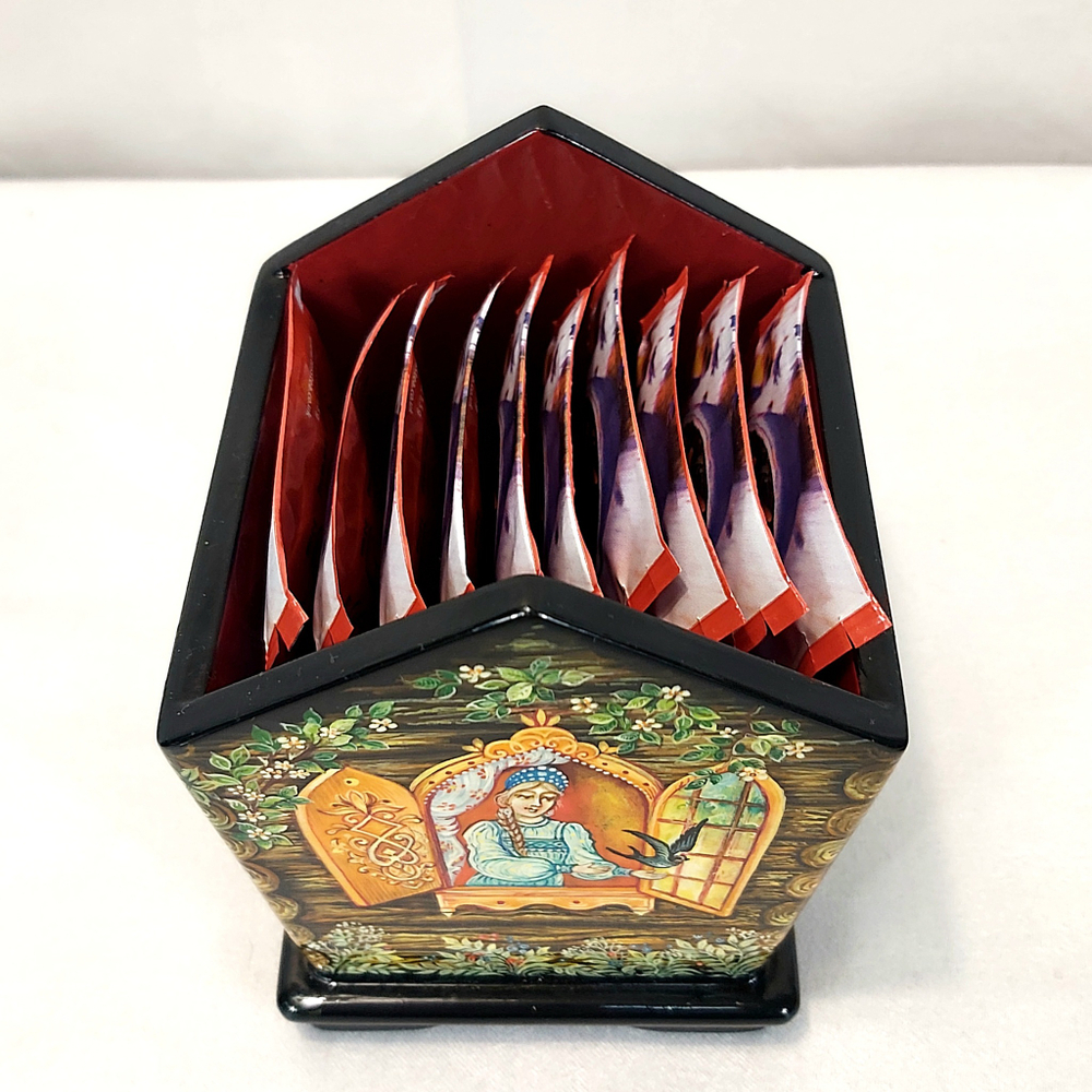 Шкатулка "Чайный домик" с ручной росписью