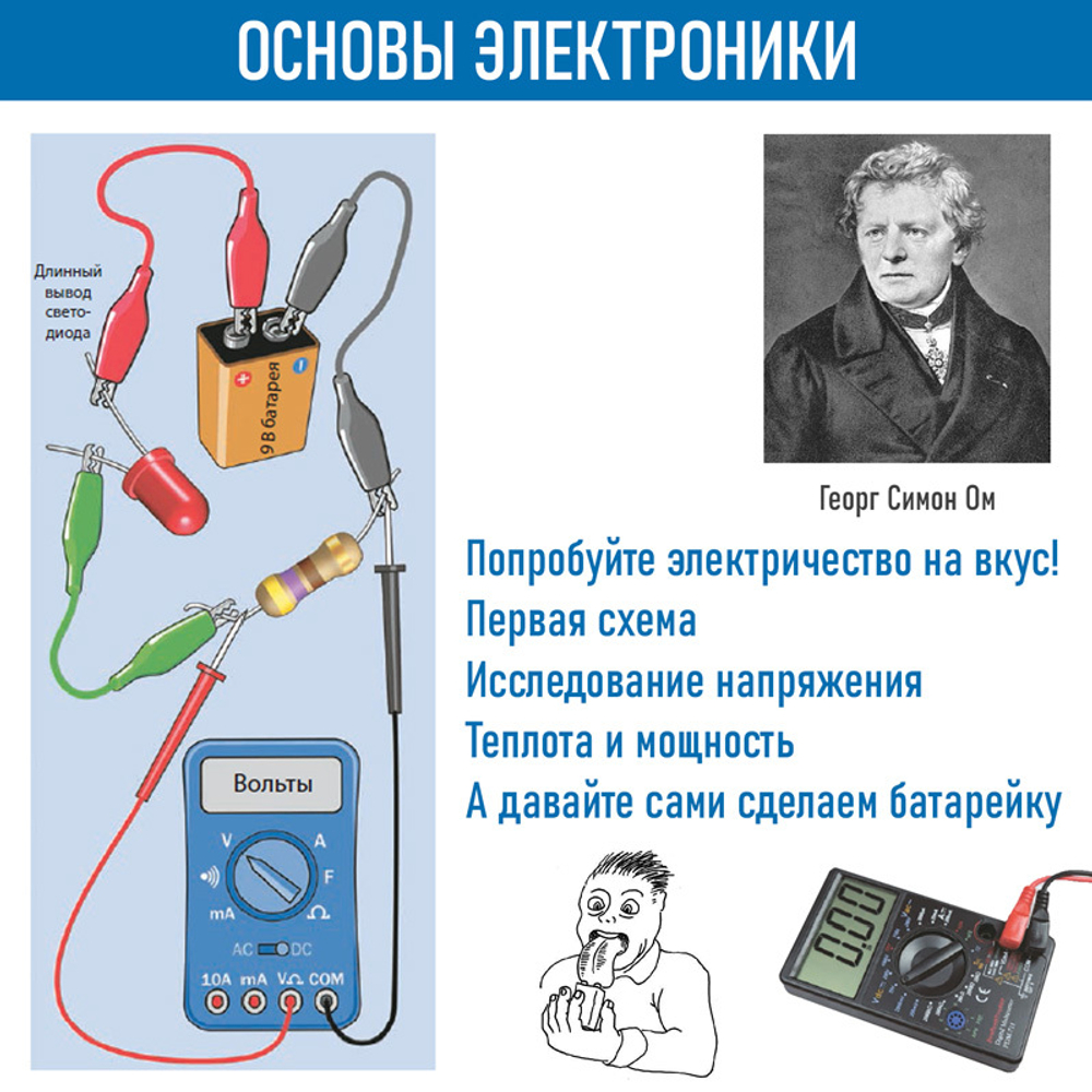 Электронный конструктор БХВ-Петербург Дерзай! Электроника для начинающих 3.0. БОЛЬШОЙ НАБОР + КНИГА