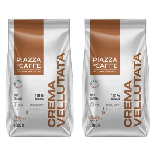 Кофе в зернах Piazza del Caffe Crema Vellutata 1 кг, 2 шт