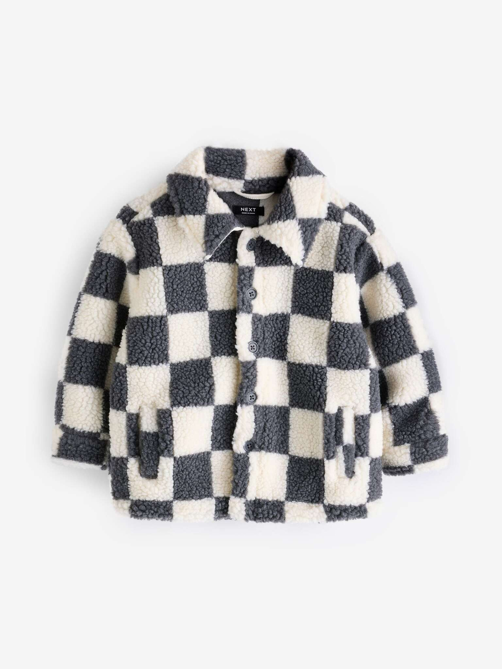 Рубашка из флиса для мальчика Next K83-423, Молочный, Серый