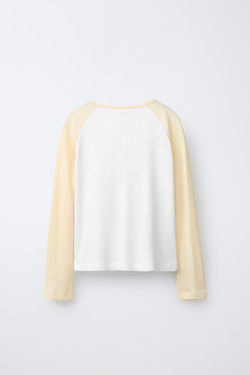 ZARA ФУТБОЛКА С РУКАВАМИ РЕГЛАН, ЖЕЛТЫЙ