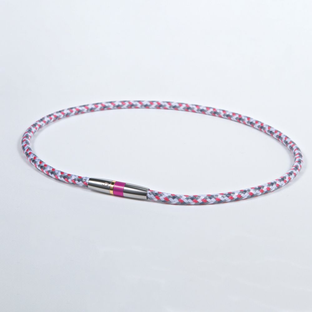 Ожерелье PHITEN RAKUWA NECKLACE X50 HIGH-END III, бело-розово-серое
