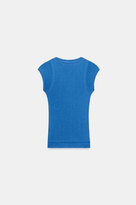 ZARA ДВУХСЛОЙНАЯ ФУТБОЛКА SUPIMA®, СИНИЙ ЭЛЕКТРИК