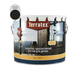 Деревозащитный декоративный состав Terratex ALTAY ULTRA Эбеновое дерево глянцевый 7,5кг