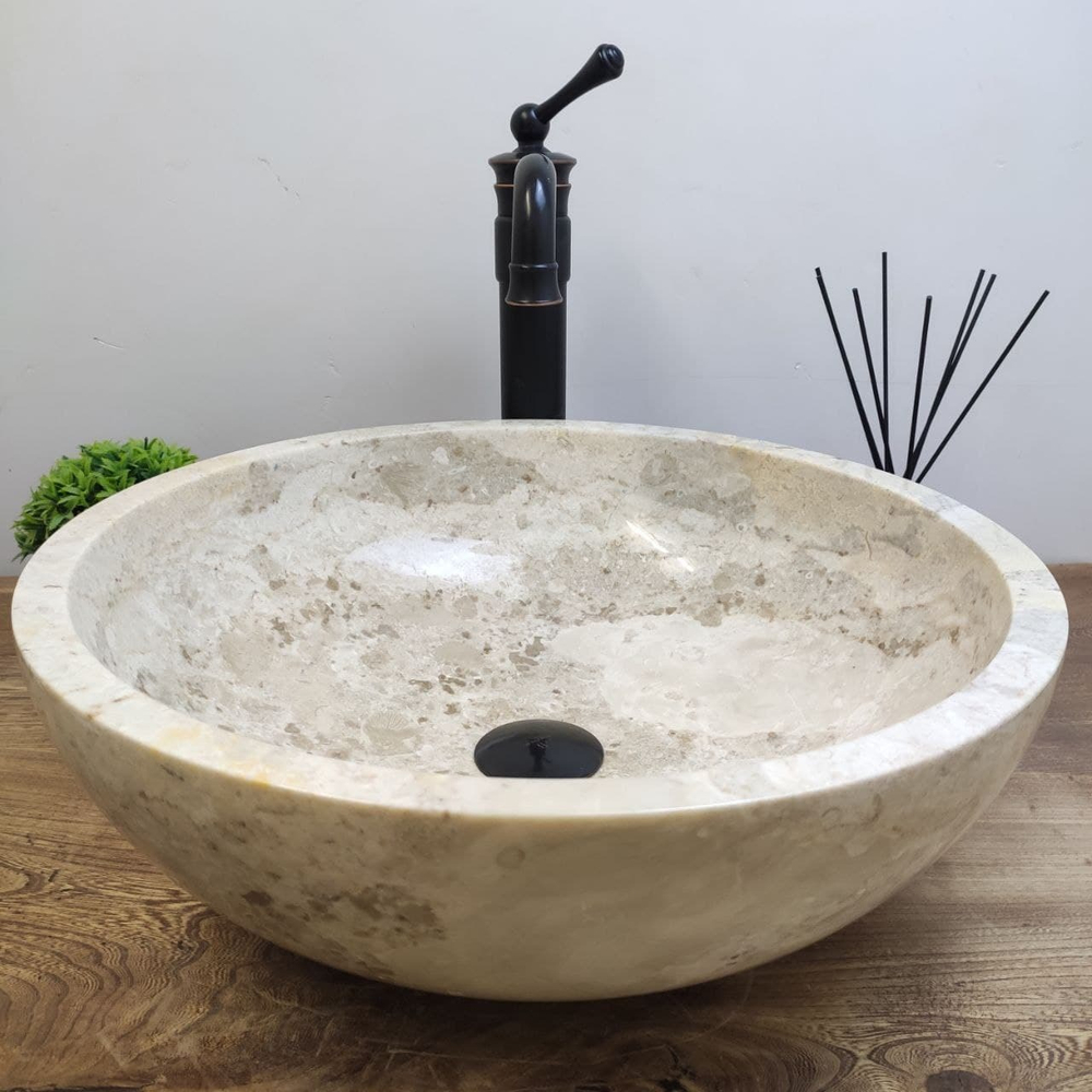 Раковина из мрамора Bowl Cream BM-61130 Tin Lip1.9 см 45*45*15