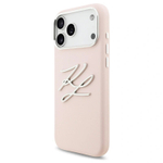 Чехол Lagerfeld для iPhone 17 Pro Max Liquid Silicone Initials Metal Logo & Camera Hard, Pink (KLHCP17XSMCKLMCLP)