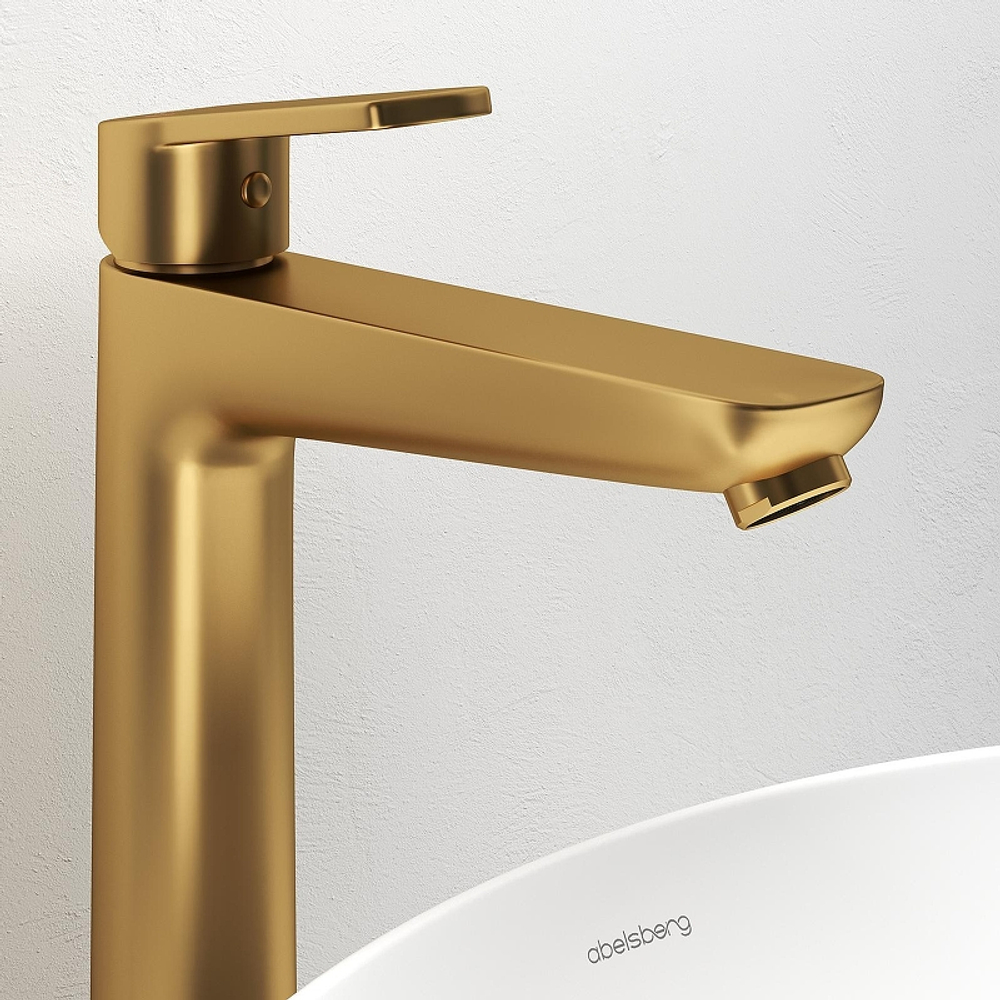 Смеситель для раковины Abelsberg Lineara UNF23509BG цвет Королевское золото