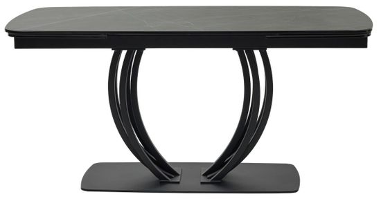 Стол MALTA 160 NERO KL-116 Черный мрамор матовый, итальянская керамика/ черный каркас
