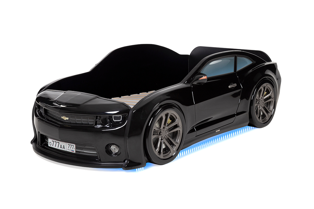 Объемная (3d) кровать-машина EVO "Camaro" (чёрная глянцевая)