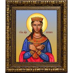 Керкира Керкирская, дева, мученица. Икона на холсте.