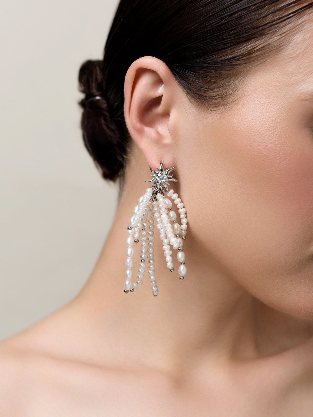 Серьги "Bunches" из жемчуга Silver