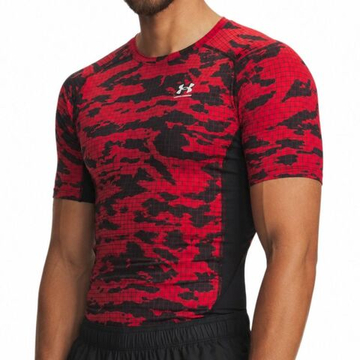 Мужская теннисная футболка Under Armour HeatGear Printed - black/red/white