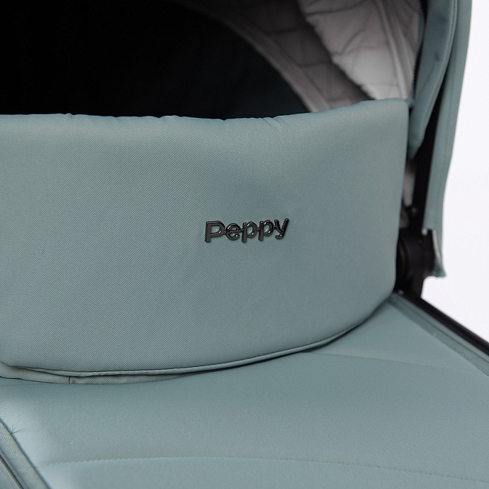 Детская коляска Peppy Monaco 3 в 1 с автокреслом Verona Beige Mint (мятный), рама черная
