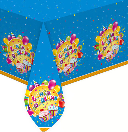 Скатерть "С Днем Рождения"  Сладости 180*108 см.