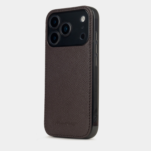 Чехол-накладка для iPhone 17 Pro - кожа теленка сафьяно, коричневый