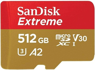 Карта памяти SanDisk Extreme Pro SDXC 512GB UHS-I U3 V30 A2, R/W 160/90 МБ/с