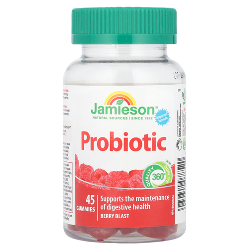 Jamieson Vitamins, Жевательные мармеладки с пробиотиками, со вкусом ягод, 45 жевательных таблеток