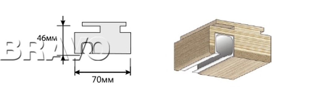 Перекладина "Т" 1000*70*46 (п, с напр. П-2)