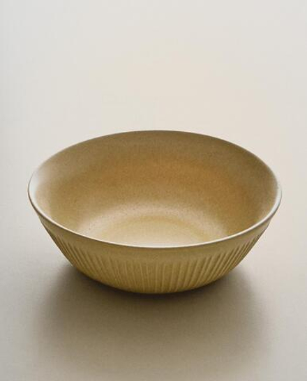 Zara Home миска из каменной керамики, цвет бежевый, 16 см