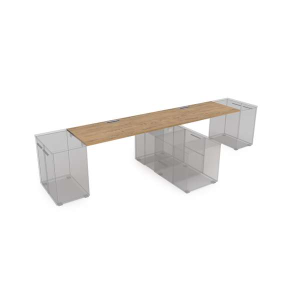 СЛДТ.979 Стол системы БЕНЧ линейный на 2 места, крепление к тумбам (2800*700*750)