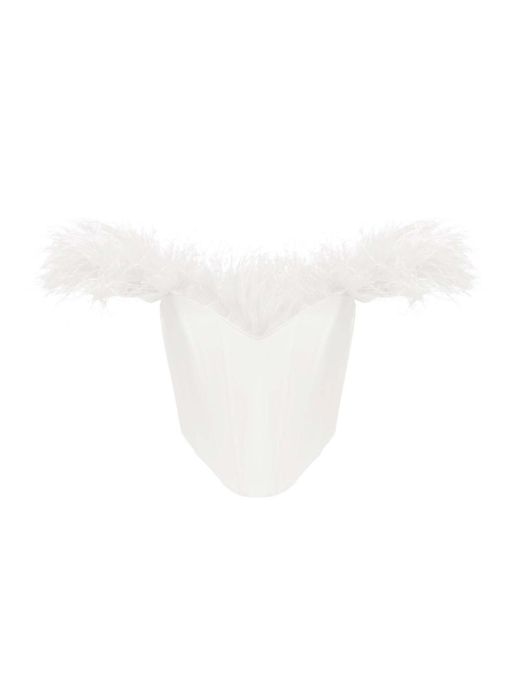 Корсетный топ с перьями