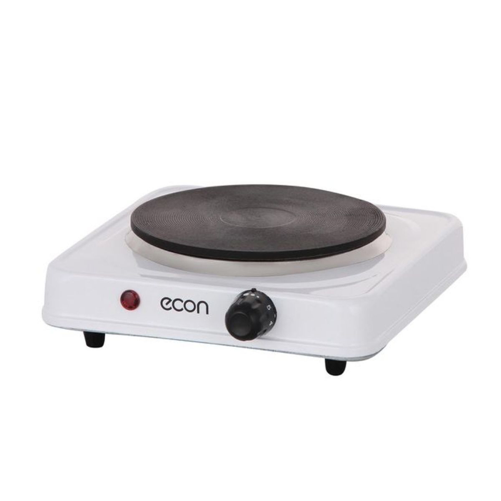 Плита электрическая Econ, ECO-131HP, 1000 Вт, 1 конф, диск, эмаль, механ, пер повор, бел