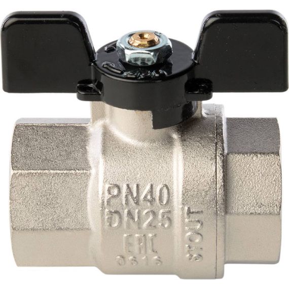 Кран шаровый STOUT В-В 1&quot; бабочка полнопроходной 26340