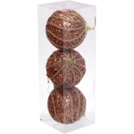 Новогодние шары «GLAME - Блестящий мир» 8 см (набор 3 шт), Розовое золото