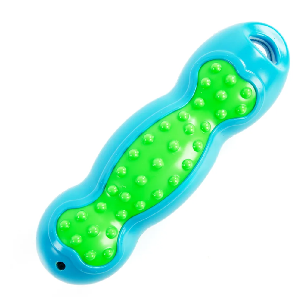 Elitedog игрушка для собак резиновая "арахис", зелёно-голубая, 22.8х7х6.8см