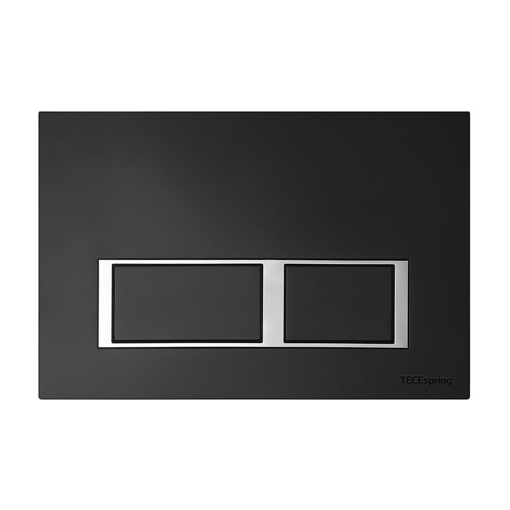 Инсталляция для подвесного унитаза , пластиковая панель смыва TECEspring V, черная матовая S955202