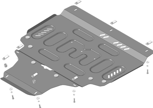 Защита стальная 2 мм двигателя и кпп для Mercedes-Benz GLA 200 2014-2019 Motodor.71202