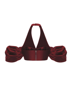 Драпированный укороченный топ из тафты